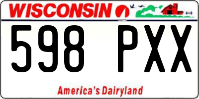 WI license plate 598PXX