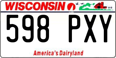WI license plate 598PXY