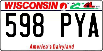 WI license plate 598PYA