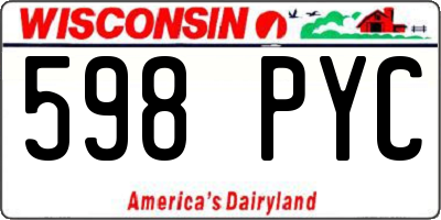 WI license plate 598PYC