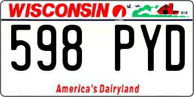 WI license plate 598PYD