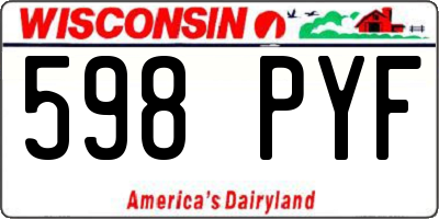 WI license plate 598PYF