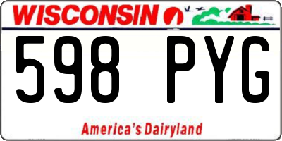 WI license plate 598PYG