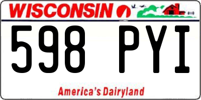 WI license plate 598PYI