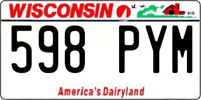 WI license plate 598PYM