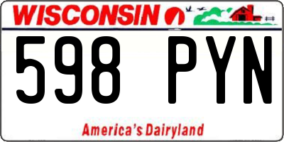 WI license plate 598PYN