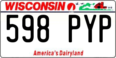 WI license plate 598PYP
