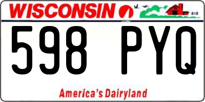 WI license plate 598PYQ