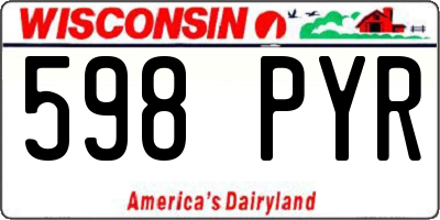 WI license plate 598PYR