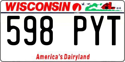 WI license plate 598PYT