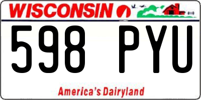 WI license plate 598PYU