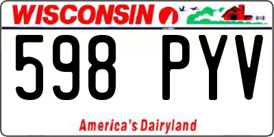 WI license plate 598PYV