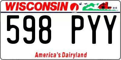 WI license plate 598PYY