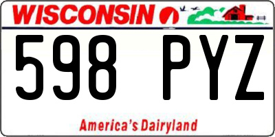 WI license plate 598PYZ