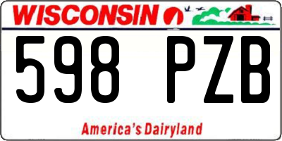 WI license plate 598PZB