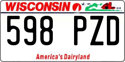 WI license plate 598PZD