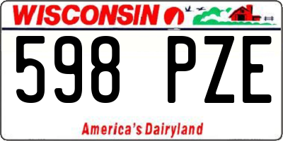 WI license plate 598PZE