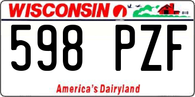 WI license plate 598PZF