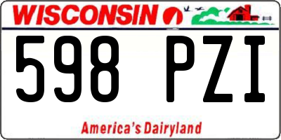 WI license plate 598PZI