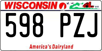 WI license plate 598PZJ