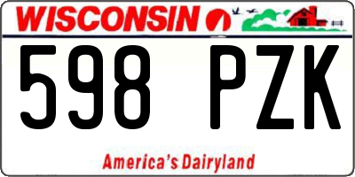 WI license plate 598PZK