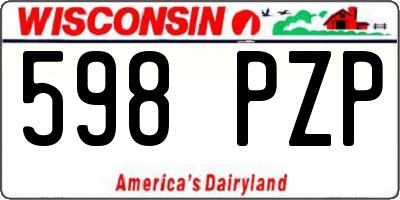 WI license plate 598PZP