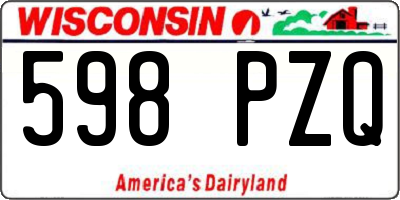 WI license plate 598PZQ