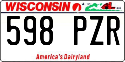 WI license plate 598PZR