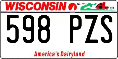 WI license plate 598PZS