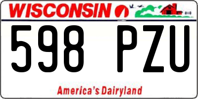 WI license plate 598PZU