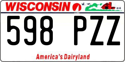 WI license plate 598PZZ