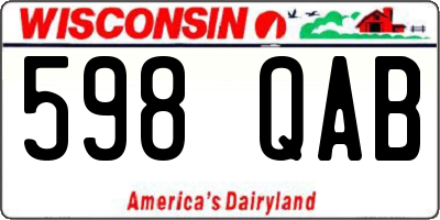 WI license plate 598QAB