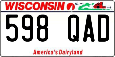 WI license plate 598QAD