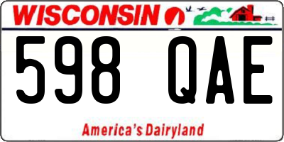WI license plate 598QAE