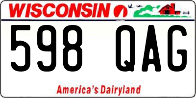 WI license plate 598QAG