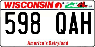 WI license plate 598QAH