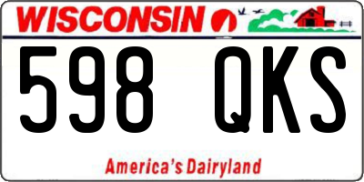WI license plate 598QKS