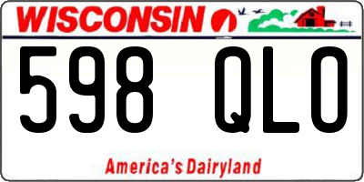 WI license plate 598QLO