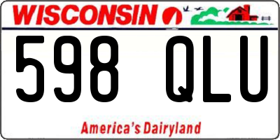 WI license plate 598QLU