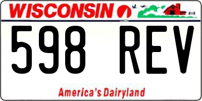 WI license plate 598REV