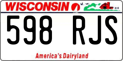 WI license plate 598RJS