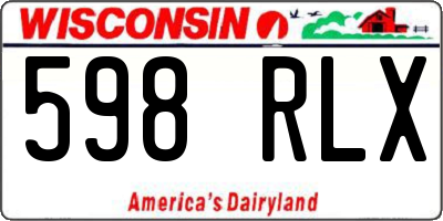 WI license plate 598RLX