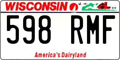 WI license plate 598RMF