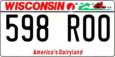WI license plate 598ROO