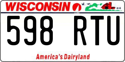 WI license plate 598RTU