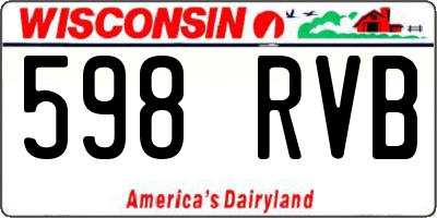 WI license plate 598RVB