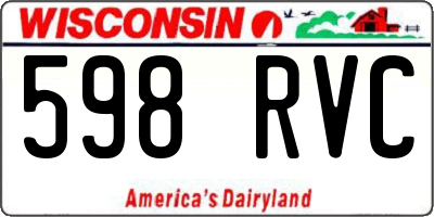 WI license plate 598RVC