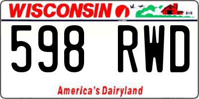 WI license plate 598RWD