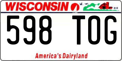 WI license plate 598TOG