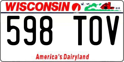 WI license plate 598TOV